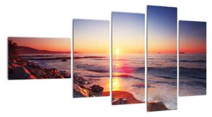 Moderní obraz - západ slunce nad mořem (110x60cm)
