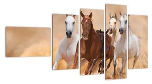 Obrazy běžících koní (110x60cm)