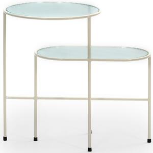 Krémově bílý kovový odkládací stolek Teulat Nix 26 x 60 cm