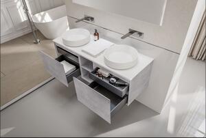 Toaletní stolek Inalco 1500 Open Storage s deskou z minerálního odlitku - možnost volby barvy