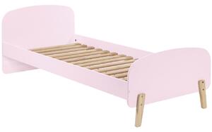 Růžová dřevěná dětská postel Vipack Kiddy 90x200 cm