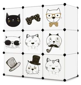 Stylová dětská skříňka s veselými kočičkami