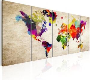Obraz - World Map: Painted World