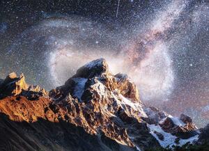 Malvis ® Tapeta Hory s noční oblohou Vel. (šířka x výška): 144 x 105 cm