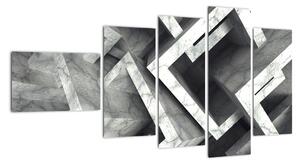 Abstraktní černobílý obraz (110x60cm)