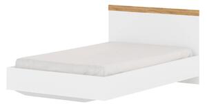 Postel 90x200 bílý / dub wotan Vigo