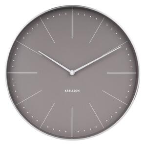Nástěnné hodiny Karlsson Normann šedá, kartáčované pouzdro D 37,5cm, H 6cm, AA baterie
