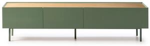 Světle zelený dubový TV stolek Teulat Arista 180 x 40 cm
