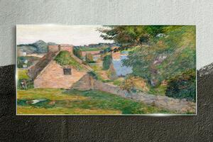 Obraz na skle Obraz na skle Přírodní domy malování