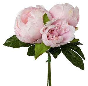 Umělá květina Gasper Pivoňka svazek jemně růžová, 25cm