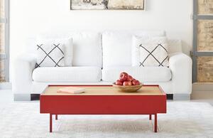 Tmavě červený dubový konferenční stolek Teulat Arista 110 x 60 cm