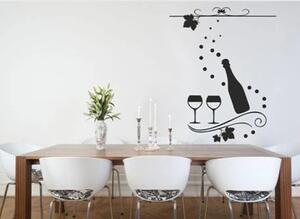 Nálepka na zeď do kuchyně pro milovníky vína 50 x 100 cm