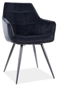 Jídelní židle LINA Velvet, 59x90x45, černá/bluvel 78
