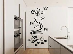 Nástěnná samolepka do kuchyně šálek horké kávy 50 x 100 cm