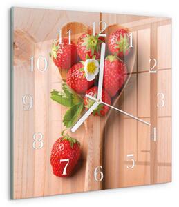 Skleněné hodiny Jahoda zskb-30x30-00090679