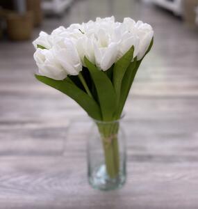 Umělá květina Stardeco svazek tulipánů 37cm, bílá