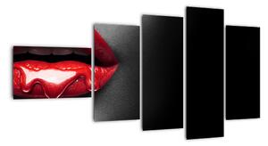 Červené rty - moderní obraz (110x60cm)