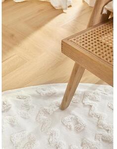 Kulatý bavlněný koberec s vystouplým vzorem Idris