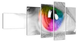 Moderní obraz: barevné oko (110x60cm)