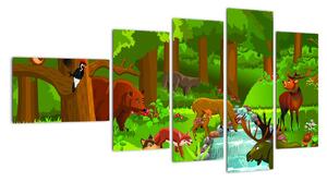Dětský obraz: lesní příroda (110x60cm)