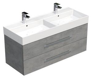 Koupelnová skříňka s umyvadlem SAT Cube Way 120x53x46 cm beton mat CUBE461202BESAT