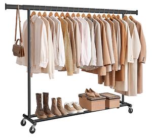 SONGMICS Pojízdný věšák na oděvy 200 x 162 cm černá