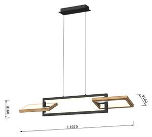 Wofi 7022-306- LED Stmívatelný lustr na lanku MATERA LED/30W/230V černá/hnědá