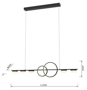 Wofi 7030-702 - LED Stmívatelný lustr na lanku MESSINA LED/57W/230V černá