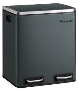 SONGMICS Odpadkový koš na tříděný odpad 2 x 15 l šedá