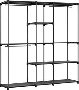 SONGMICS Otevřená šatní skříň 182 x 182 x 43 cm černá