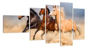 Moderní obraz koní (110x60cm)