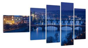 Obraz večerní Prahy (110x60cm)