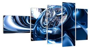 Modrý abstraktní obraz (110x60cm)