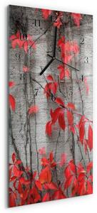Skleněné hodiny vertikální Květiny zsppc-30x60-00171139