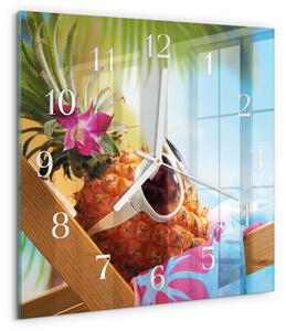 Skleněné hodiny Ananas zskb-30x30-00087946