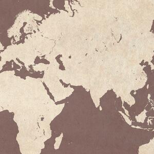 Malvis ® Tapeta mapa světa hnědá Vel. (šířka x výška): 144 x 105 cm