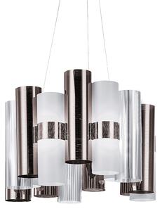 Slamp La-Lollo Pewter-white suspension M, designové závěsné svítidlo, 28W LED 2700K stmívatelné, průměr 48cm