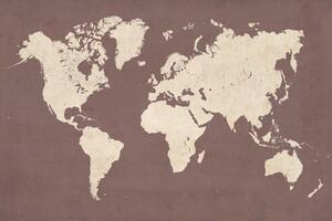 Malvis ® Tapeta mapa světa hnědá Vel. (šířka x výška): 144 x 105 cm