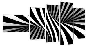 Černobílý abstraktní obraz (110x60cm)