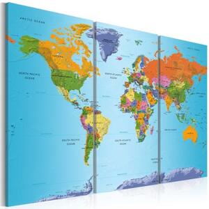 Obraz - World Map: Colourful Note