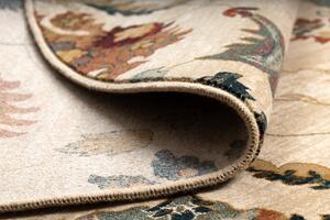 Kulatý koberec vlněný Dywilan Superior Latica krémový béžový Rozměr: průměr 135 cm