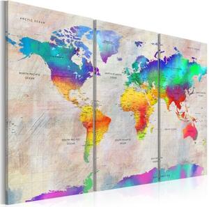 Obraz - World Map: Rainbow Gradient