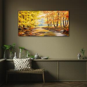 Obraz na skle Obraz na skle Podzimní lesní malba