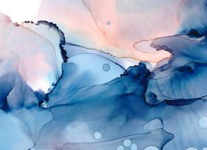 Malvis ® Tapeta modrá abstrakce malba Vel. (šířka x výška): 144 x 105 cm