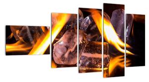 Obraz ledových kostek v ohni (110x60cm)