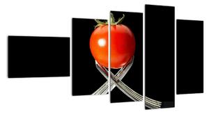 Obraz - rajče s vidličkami (110x60cm)
