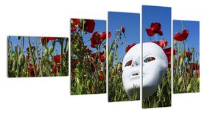 Obraz - maska v trávě (110x60cm)