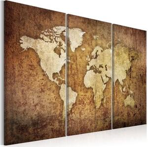 Obraz - World Map: Brown Texture