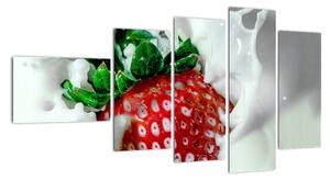 Obraz jahody v jogurtu (110x60cm)