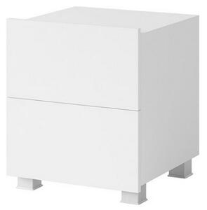 Noční stolek CALABRINI, 40x45x40, bílá/bílý lesk